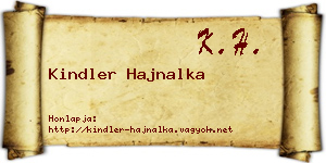 Kindler Hajnalka névjegykártya
